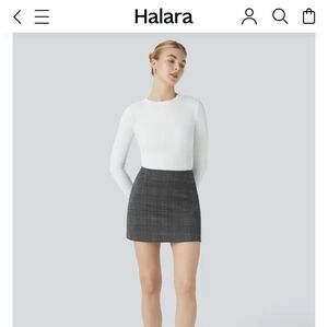 HALARA Black & Gray Plaid Mini Skirt NWT M